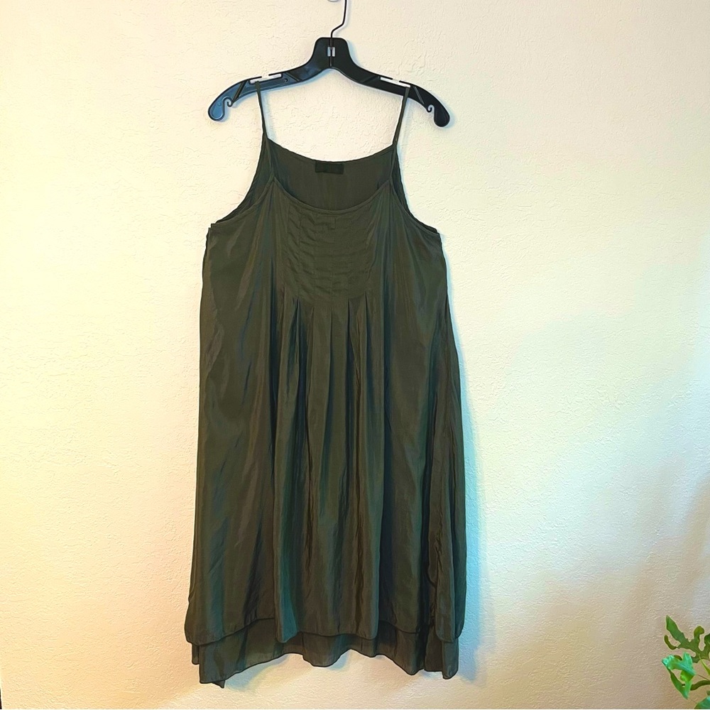CP Shades - Dark Olive Green Dress, 100% cotton, Size S